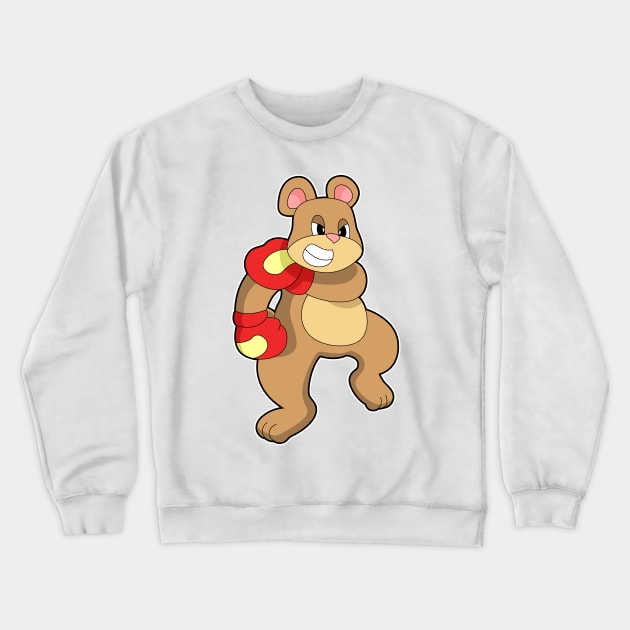 Bear at Boxing with Boxing gloves Crewneck Sweatshirt by Markus Schnabel